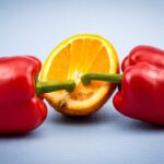 red bell pepper beside sliced lemon